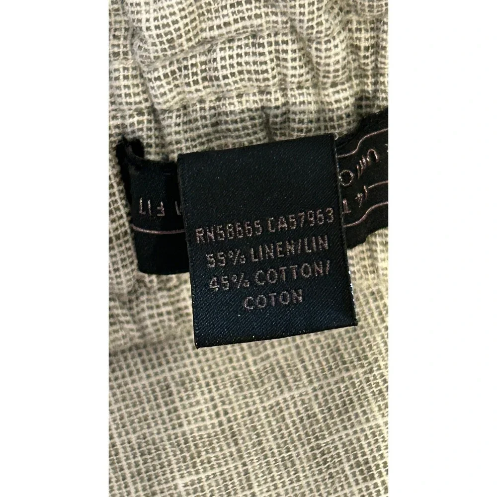 14th & Union Mens Slim Fit Pants Sz M Gray Linen Blend Drawstring Resort Preppy